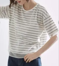 6/7まで全品値下げ中⭐︎未着用　grove チュールレイヤードTシャツのサムネイル