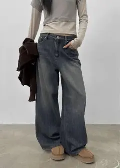 【新品未使用】BLACKUP ワイドデニムパンツ Mサイズ