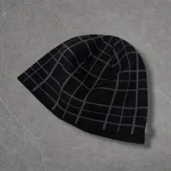 【90s-00s】OLD STUSSY ビーニー ニット帽 格子柄 紺タグ レア