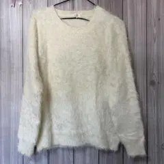 grove アイボリー シャギーニット Lサイズ