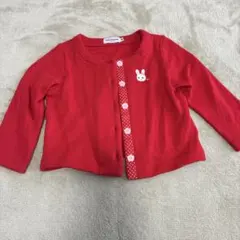 miki house　赤　刺繍のカーディガン