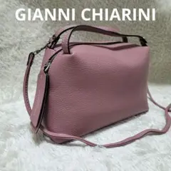 極美品♡ジャンニキャリーニ アリファ M 2way ショルダーバッグ シボ革