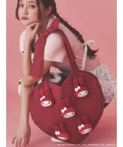 【メロクロコラボ】My Melody heart tote bag(RED)