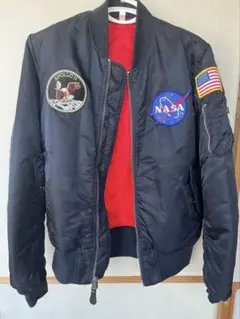 ★美品★ NASA × ALPHA USAジャケット　ネイビー×レッドインナー