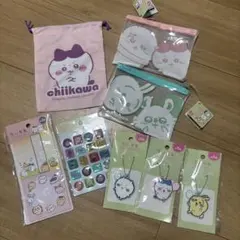ちいかわ ラバーキーホルダー3種 クリアポーチ2種 巾着1種他 ハチワレ うさぎ