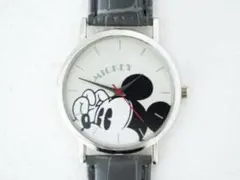 ミッキーマウス【クロコレザー調 BIGフェイス腕時計】未開封