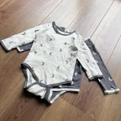 月柄 ムーン ロンパース 2枚セット95 肌着　ミッドナイト