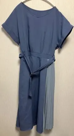 お値下げ中！　 GU フレアワンピース　水色　ロング　F フリー