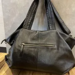 ナノユニバース シボ革 2way トートバック黒レザー y2kのサムネイル