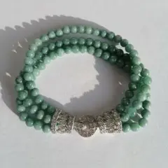 ミャンマー産　本翡翠　ブレスレット　4.5mm 3連　パワーストーン　天然石