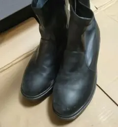 ブラック サイドゴアブーツ 厚底