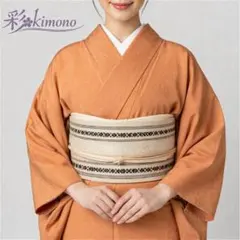 《11K145》小紋和服 茶色 單紋袷正絹 適合身高～164cm 單品