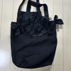 aquagirl リボン付きトートバッグ ブラックのサムネイル