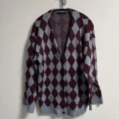 w closet ダイヤモンド柄 カーディガン