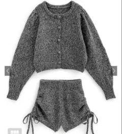 GRL カーディガン×ドロストショートパンツニットセットアップ[an1699]