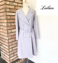 4365 美品 レリアン スプリングコート 定価10万位 9号 ベルト付き 綿