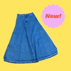 デニムフレアロングスカート