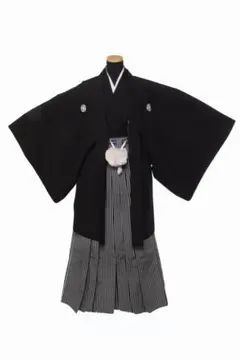 成人男性　羽織　袴セット　長襦袢つき　紋付　男性用　ブラック