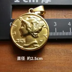 ウィングド・リバティ・ヘッド コインペンダント ステンレス マーキュリーダイム