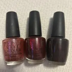 OPI ネイルラッカー 3本セット ラメピンク、ワイン、濃い紫15ml