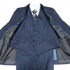 美品 ORIHICA オリヒカ 3ピース スーツ ウォッシャブル ネイビー M