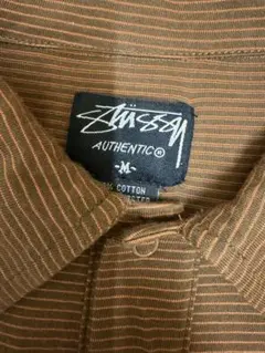 Stussy ストライプ ポロシャツ M ブラウンのサムネイル