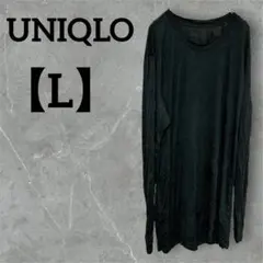 UNIQLO ユニクロ 【L】HEATTECH ブラック 長袖カットソー