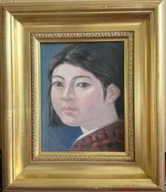真作保証 國枝芳夫『桂』肉筆 油彩画 直筆サイン 裏書あり F4号R8SD321