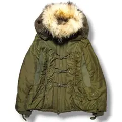 00s BACKS モッズコート ミリタリージャケット ファー フード付 y2k