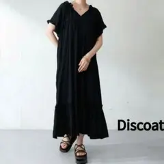 Discoat フリル袖ワンピース 黒 Mサイズのサムネイル
