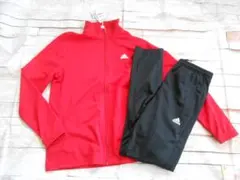 新品 adidas ジャージ上下セット 秋冬モデル 旧モデル 赤×黒 150㎝