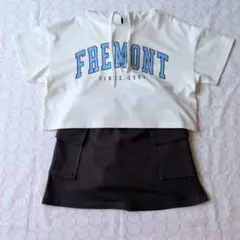 lovetoxic フード付きショートTシャツ 　スカート　セット　140cm