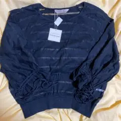 TORRAZO DONNA シアーボーダースリーブコンシャスニット