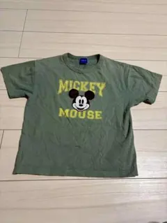 管161　ミッキーマウス Tシャツ キッズ オリーブグリーン
