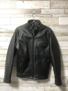 Schott ブラックレザーシングルライダース 36