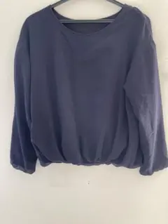 COMME CA ネイビー バルーンシルエット 長袖シャツ