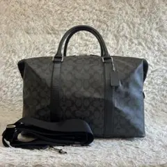 未使用級✨コーチ ボストンバッグ 2way シグネチャー ブラック PVC