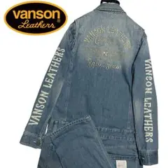 バンソン vanson デニム つなぎ 刺繍 プリント Lのサムネイル