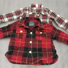 ベビー服　チェックシャツ2枚セット　90サイズ
