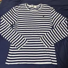 PLAY COMME des GARCONS紺ボーダー長袖Tシャツ Sサイズ