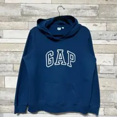 GAP ロゴ プルオーバーパーカー ブルー L
