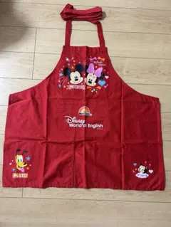 ディズニーワールドファミリー　エプロン　ミッキー&ミニー　赤