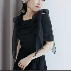 MAJESTIC LEGON 肩リボンオフショルカットトップス