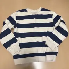 H&M ネイビーとホワイト ストライプ トレーナー 140cm