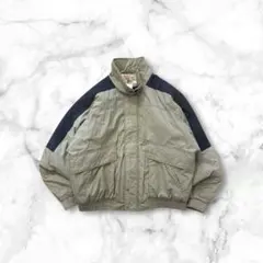 パデッドデザインナイロンジャケット切り替え中綿短丈キルティングvintage古着