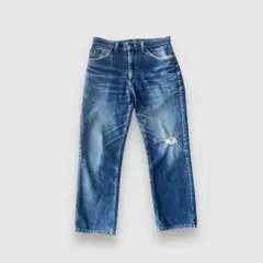 80s USA製 Lee ブルーデニム ダメージジーンズ 33inch 古着