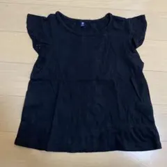 黒いフリル袖Tシャツ 120cm