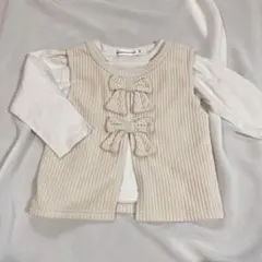 BeBe petits pois vertトップス 2枚セット 前後2way