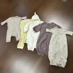 【未使用有　まとめ売り】ブラウン系　50-70 ロンパース　カバーオール