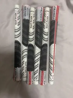 6本 ゴルフプライド グリップ ALIGN MCCミッドサイズ　ホワイトレッドのサムネイル
